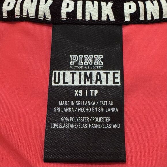 PINK Victoria’s Secret Ultimate 1/2 Zip Pullover Neon Pink  Long Sleeve Shirt XS - Picture 3 of 7